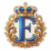 Sticker Monogramme de lettre E bleu royal (Devant)