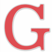 Sticker Monogramme de lettre initiale rouge blanc simple (Devant)