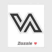Sticker Monogramme de lettre minimal moderne VA (Feuille)