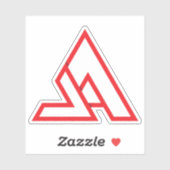 Sticker Monogramme de lettre minimal rouge VA (Feuille)