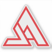 Sticker Monogramme de lettre minimal rouge VA (Devant)
