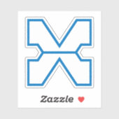 Sticker Monogramme de lettre minimaliste X (Feuille)