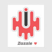 Sticker Monogramme de lettre U moderne et classique (Feuille)