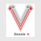 Sticker Monogramme de lettre V architectural minimal (Feuille)