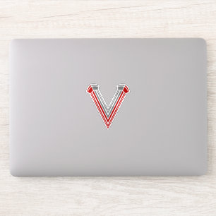 Sticker Monogramme de lettre V architectural minimal