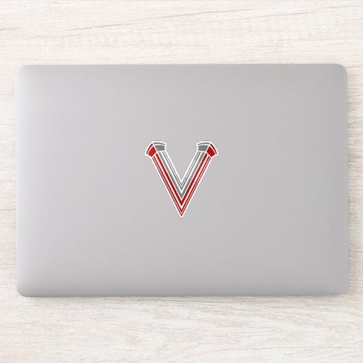 Sticker Monogramme de lettre V architectural minimal (Ordinateur)