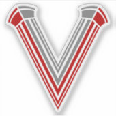 Sticker Monogramme de lettre V architectural minimal (Devant)