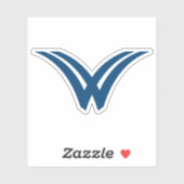Sticker Monogramme de lettre V créatif géométrique minimal (Feuille)