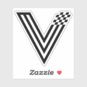 Sticker Monogramme de lettre V technologie Pixel abstrait (Feuille)
