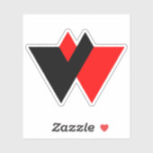 Sticker Monogramme de lettre W moderne (Feuille)