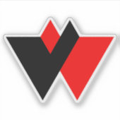 Sticker Monogramme de lettre W moderne (Devant)