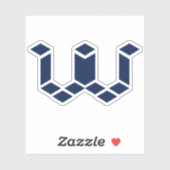 Sticker Monogramme de lettre W pixel moderne (Feuille)
