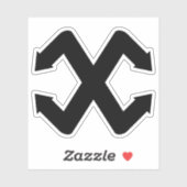 Sticker Monogramme de lettre X de flèche créative (Feuille)