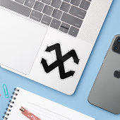 Sticker Monogramme de lettre X de flèche créative (Ordinateur portable avec iPhone)