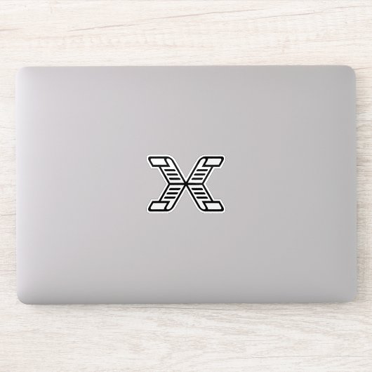 Sticker Monogramme de lettre X stylisé (Ordinateur)
