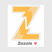 Sticker Monogramme de lettre Z jaune (Feuille)