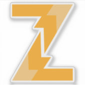 Sticker Monogramme de lettre Z jaune (Devant)