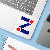 Sticker Monogramme de lettre Z rouge et bleu (Ordinateur portable avec iPhone)