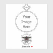 Sticker Monogramme de l'ombre du papillon Rose Crimson (Feuille)