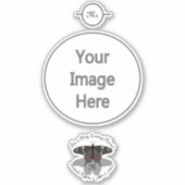 Sticker Monogramme de l'ombre du papillon Rose Crimson (Devant)