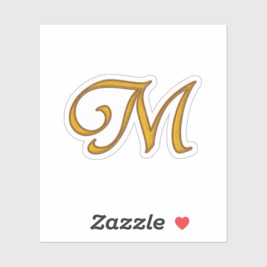 Sticker Monogramme de luxe Or M (Feuille)