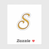 Sticker Monogramme de luxe Or S (Feuille)
