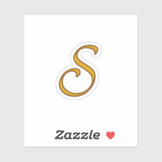 Sticker Monogramme de luxe Or S (Feuille)