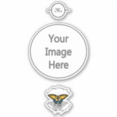 Sticker Monogramme de papillon Swallowtail (Devant)