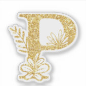 Sticker Monogramme de Parties scintillant d'or Stick flora (Devant)