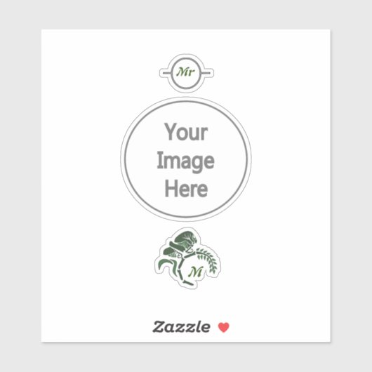 Sticker Monogramme de sauterelle à capuchon (Feuille)