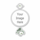 Sticker Monogramme de sauterelle à capuchon (Devant)