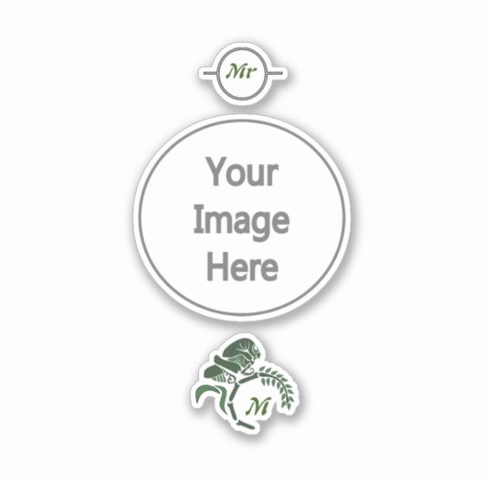 Sticker Monogramme de sauterelle à capuchon (Devant)