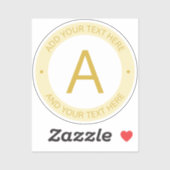Sticker Monogramme de style logo moderne | Gold Transparen (Feuille)