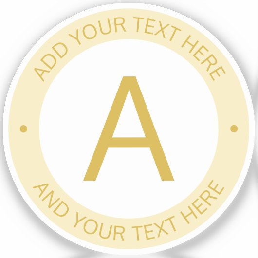 Sticker Monogramme de style logo moderne | Gold Transparen (Recto)
