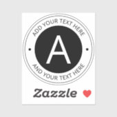 Sticker Monogramme de style logo moderne | Noir transparen (Feuille)