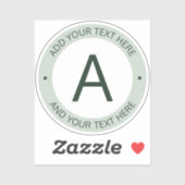 Sticker Monogramme de style logo moderne | Vert transparen (Feuille)