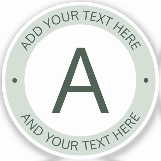 Sticker Monogramme de style logo moderne | Vert transparen (Recto)