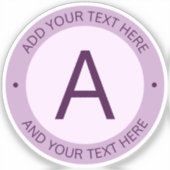Sticker Monogramme de style logo moderne | Violet transpar (Recto)