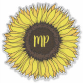 Sticker monogramme de tournesol (Devant)