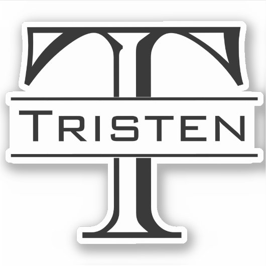 Sticker Monogramme découpe découpe personnalisée (Devant)