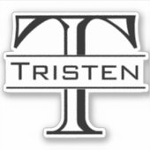 Sticker Monogramme découpé personnalisé sur mesure (Devant)