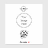 Sticker Monogramme d'hyène tribus (Feuille)