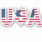 Sticker Monogramme du drapeau de l'Amérique patriotique 4  (Devant)