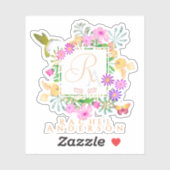 Sticker Monogramme du jardin floral (Feuille)