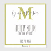 Sticker Monogramme du salon de beauté Girly Gold (Feuille)