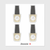 Sticker Monogramme du salon de ongles sur Parties scintill (Feuille)