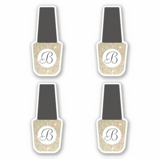 Sticker Monogramme du salon de ongles sur Parties scintill (Devant)
