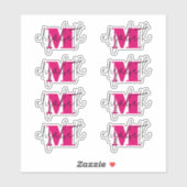 Sticker Monogramme élégant (Feuille)