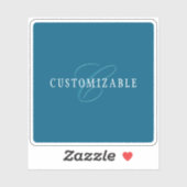 Sticker Monogramme élégant | Bleu océan (Feuille)
