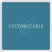 Sticker Monogramme élégant | Bleu océan (Devant)